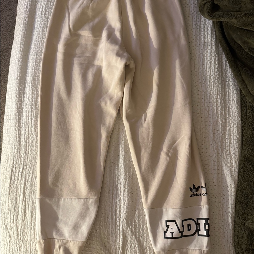 Adidas Kids Beige Joggers with Logo